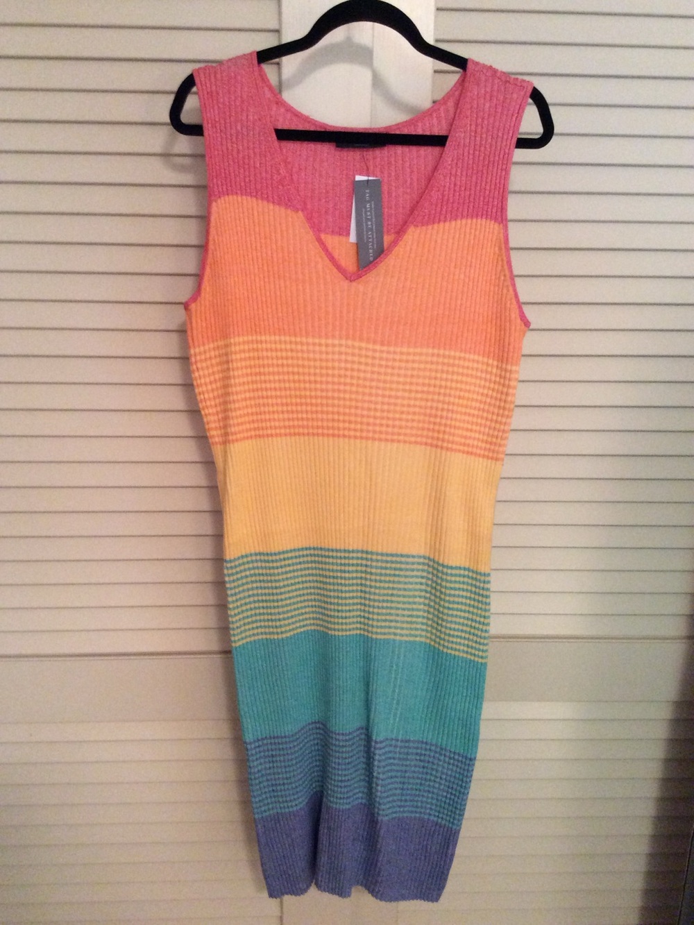 NWT Lane Bryant Colorblock Rib Knit Sweater Tank Midi Dress